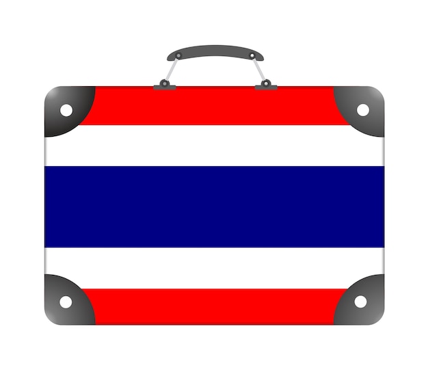 Thailand country flag in the form of a travel suitcase on a white background - illustration