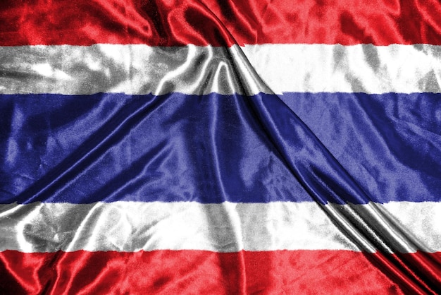 Thailand doek vlag Satijnen vlag zwaaien stof textuur van de vlag