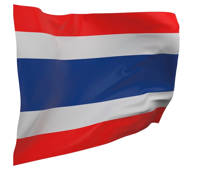 Thailand flag isolated. Waving banner. National flag of Thailand