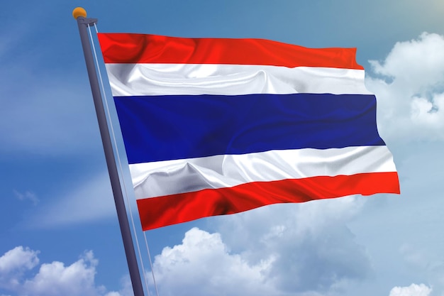 Thailand flag on the sky background