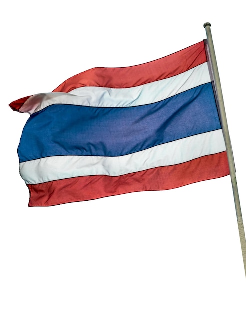 Thailand flag of waving on white background