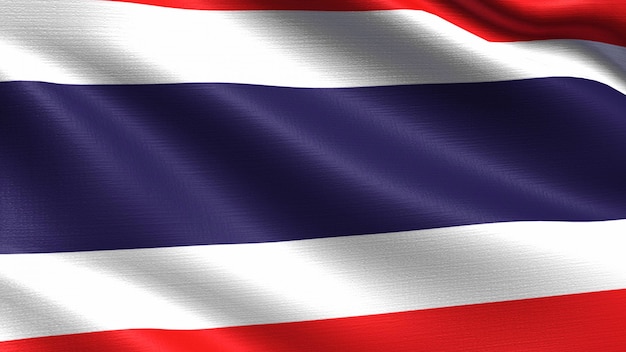 Thailand flag, with waving fabric texture