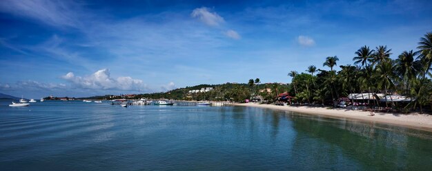 Thailand, Koh Samui (Samui-eiland), panoramisch uitzicht over Nanthon Bay