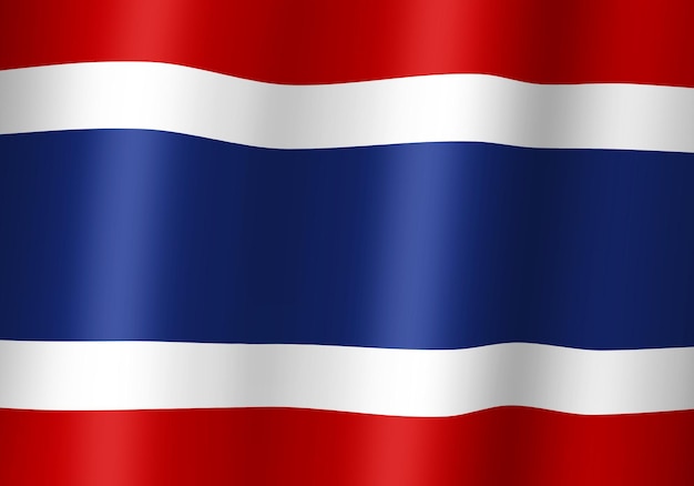 Thailand national flag 3d illustration close up view