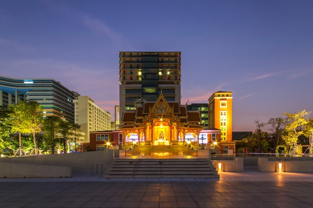 Thailand pavilion at Siriraj hospital at twilight time, Thailand