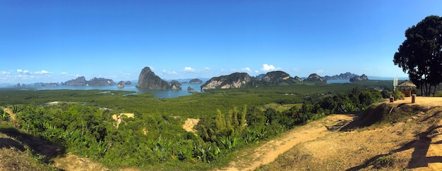 Thailand, Phuket. View of the sea and mountains, panorama.