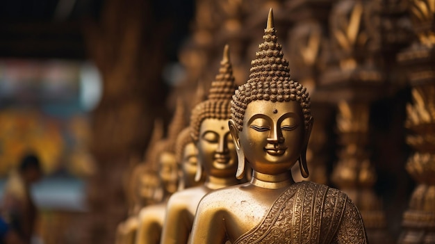 Thailand's Buddhism is represented through Thai Buddha statues The Generative AI