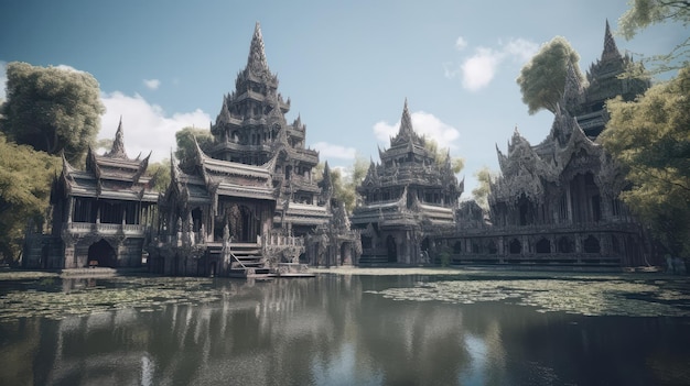 Thailand stadskunstwerk oude culturen architectuur religie en beroemde plaatsen ruimtelijke concept art