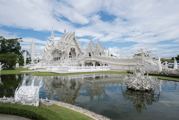 Thailand temple famous place in chiangrai Wat Rong Khun is the most important temple of Chiang Rai, Thailand