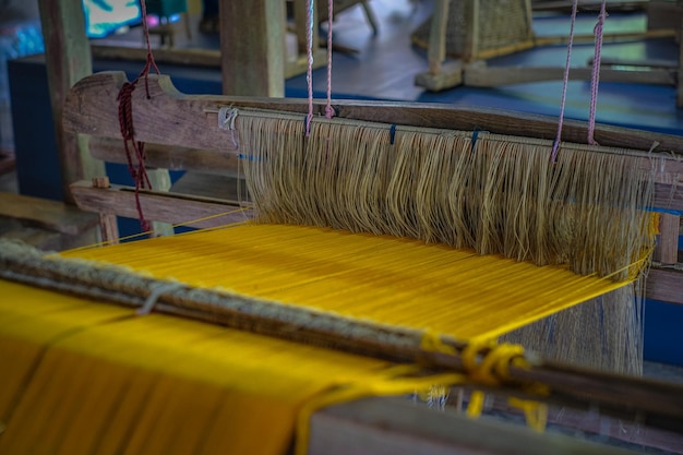 Photo thailand traditional hand weaving loom