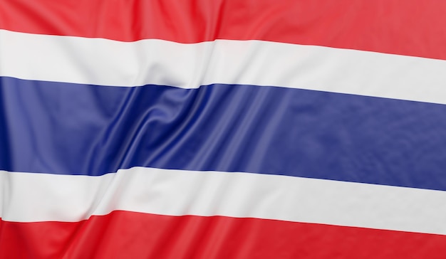 Thailand vlag waait in de wind Thaise vlag volledige pagina