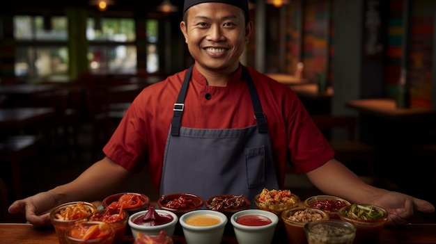 Thais culinair team Trots personeel tot uw dienst