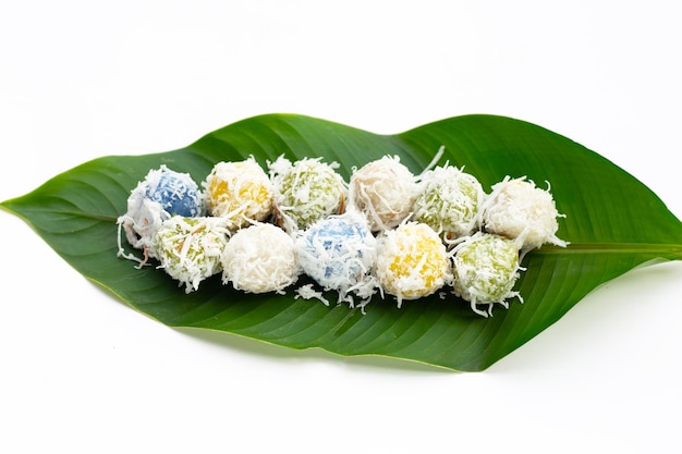 Thais dessert Kleurrijke kokosballen