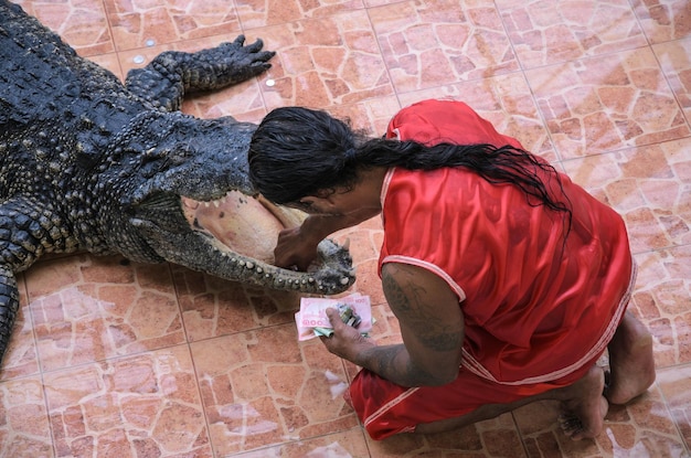 Thaise acteur ontving een speciale geldprijs van het publiek op de show crocodile-show