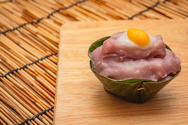 Thaise desserts in bananenblad.