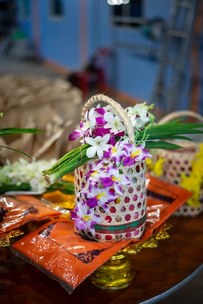 Thaise geschenkmanden die worden gebruikt bij Thaise ceremonies