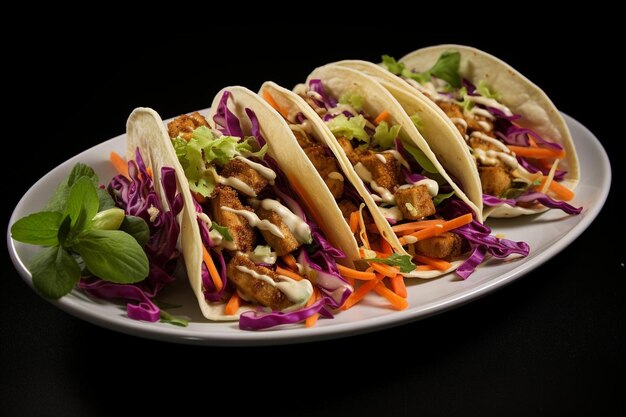 Thaise pinda tempeh taco's met knapperige sla