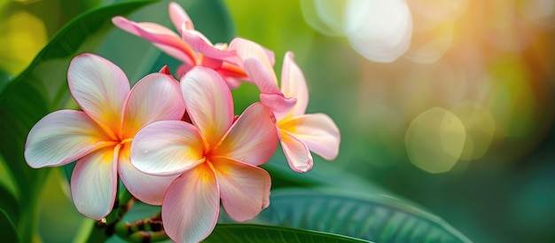 Thaise plumeria bloemen op een afbeelding
