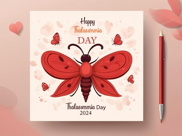 Photo thalassemia day greeting card design spread awareness with stunning artwork