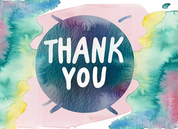 Photo thank you banner watercolor background