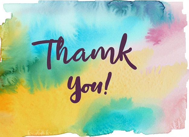 Photo thank you banner watercolor background