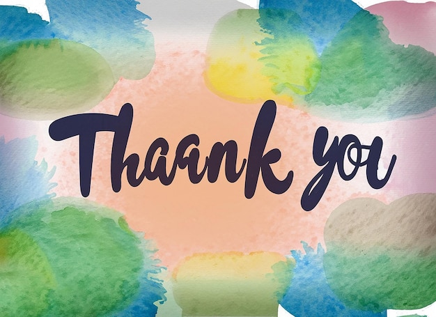 Photo thank you banner watercolor background