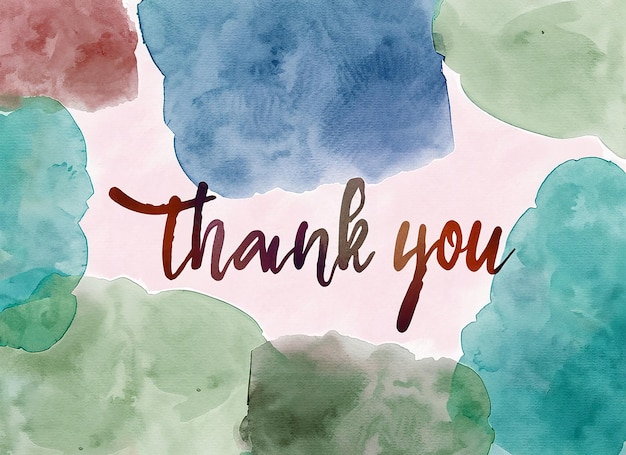 Photo thank you banner watercolor background