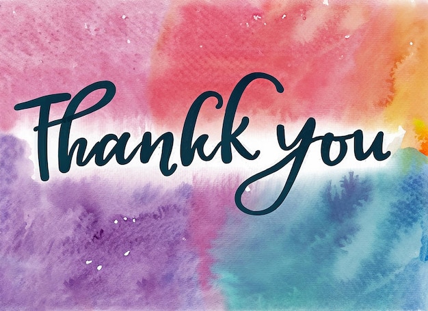 Thank you banner watercolor background