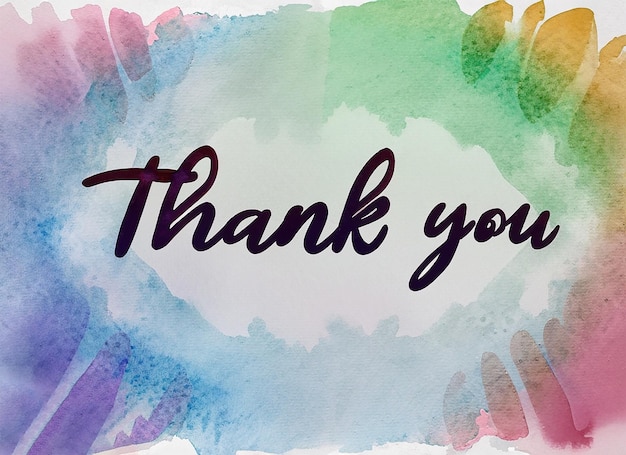 Photo thank you banner watercolor background