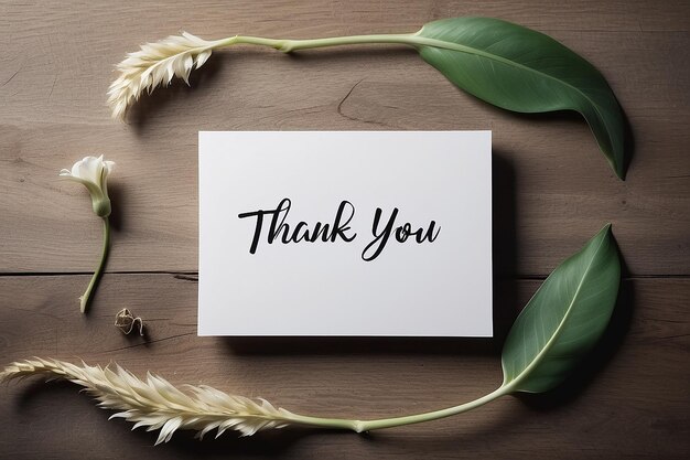 Thank you card with empty space for text