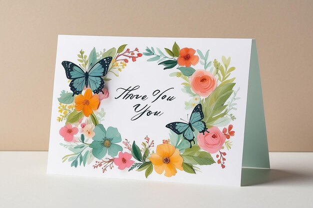 Thank you card with empty space for text