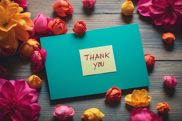 Thank you card with empty space for text