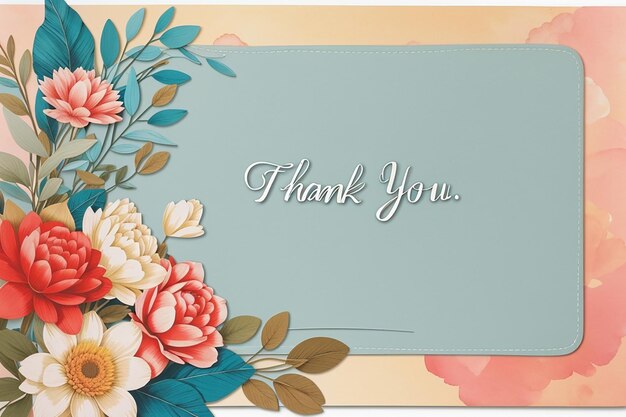 Thank you card with empty space for text