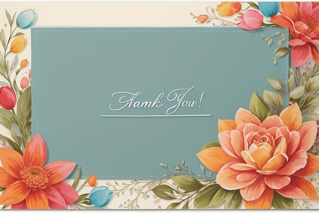 Photo thank you card with empty space for text