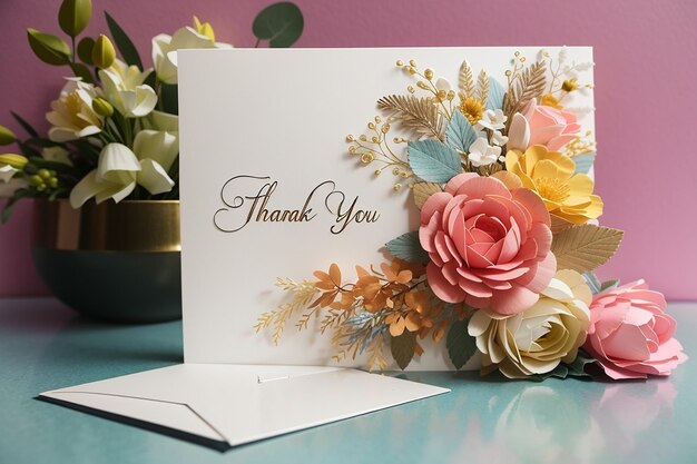 Thank you card with empty space for text