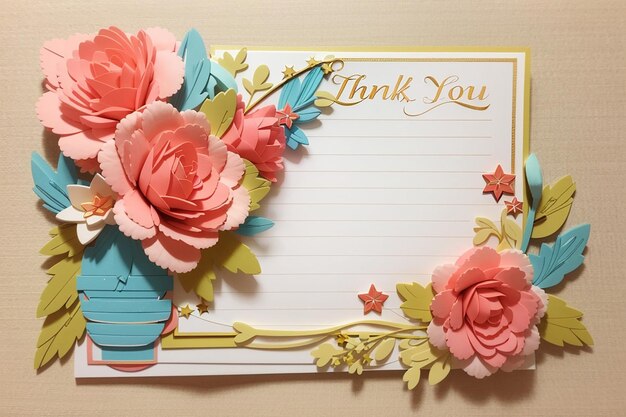 Photo thank you card with empty space for text