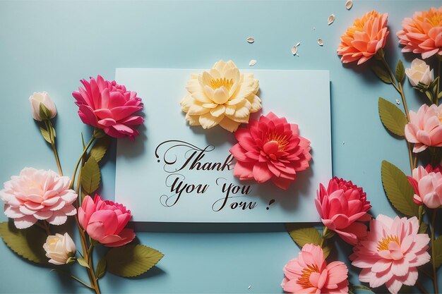 Photo thank you card with empty space for text