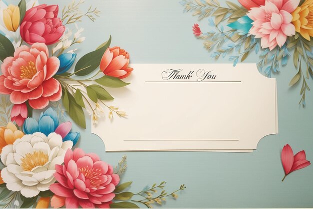 Thank you card with empty space for text