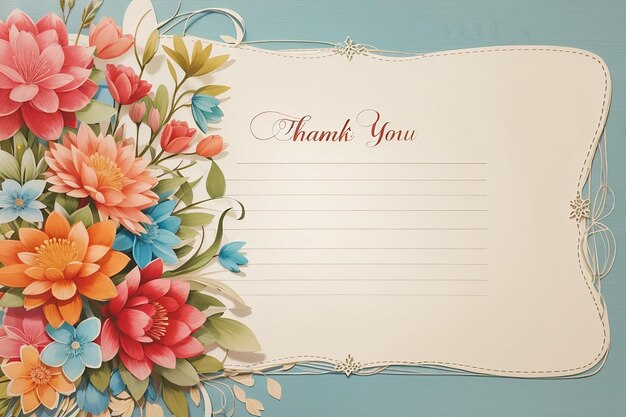 Photo thank you card with empty space for text