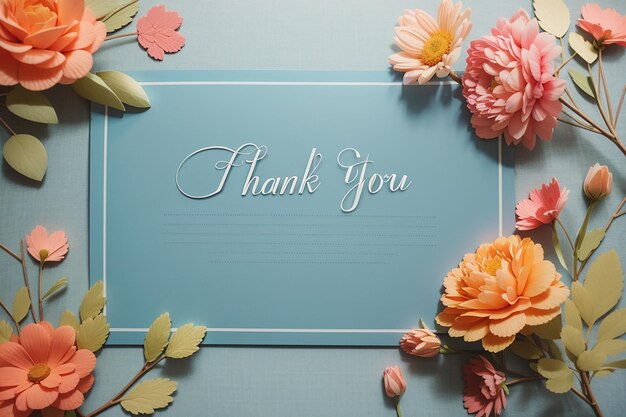 Photo thank you card with empty space for text