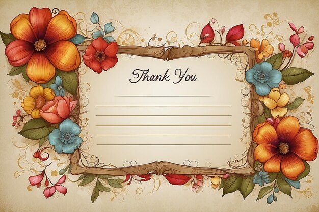 Thank you card with empty space for text