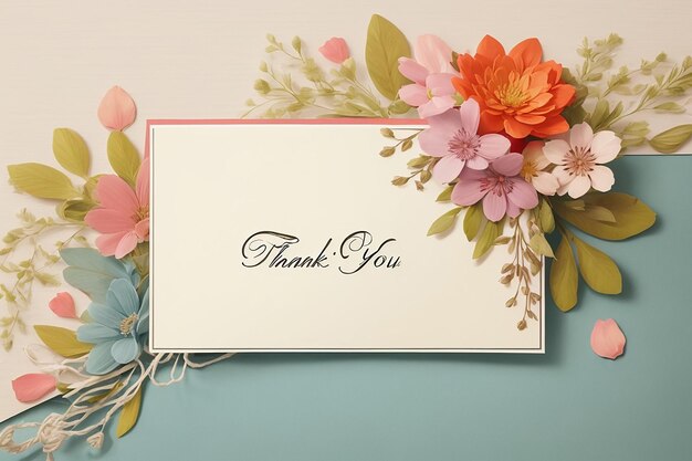 Photo thank you card with empty space for text