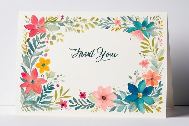 Thank you card with empty space for text