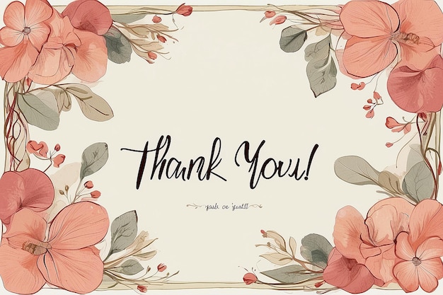 Thank you card with empty space for text