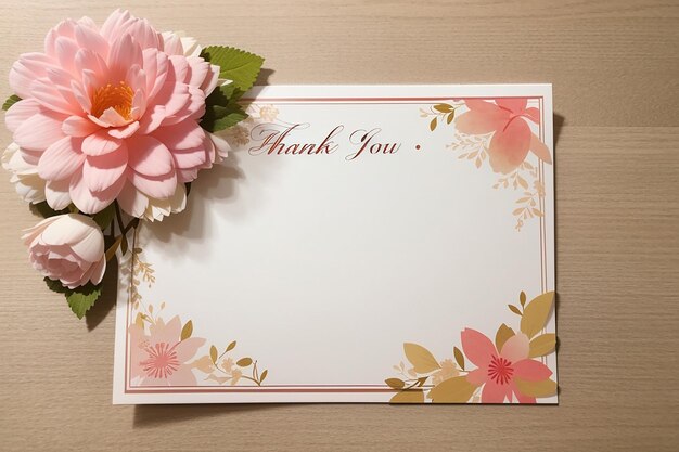 Photo thank you card with empty space for text