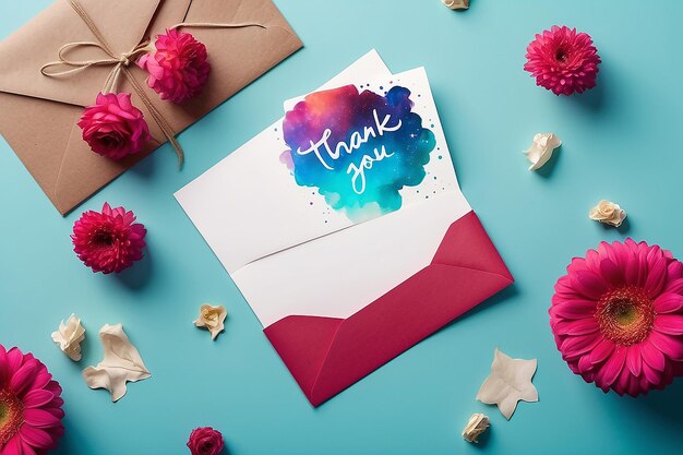 Thank you card with empty space for text