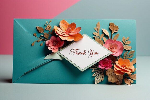 Thank you card with empty space for text