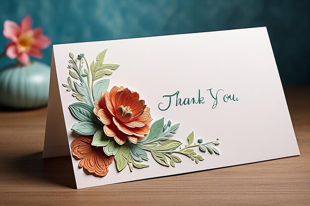 Thank you card with empty space for text