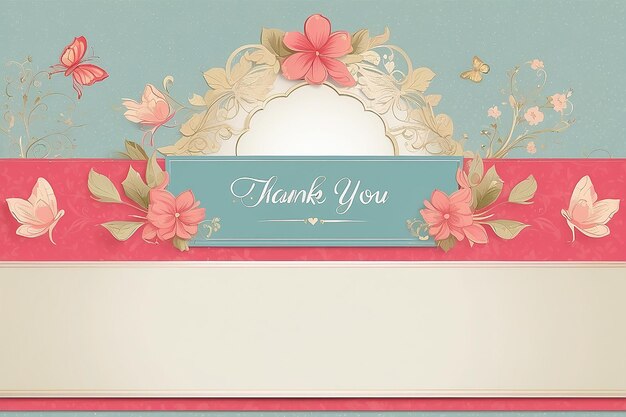 Photo thank you card with empty space for text