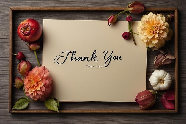 Photo thank you card with empty space for text